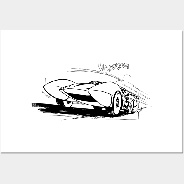 Mach 5 Lineart Wall Art by THEPANTURAS